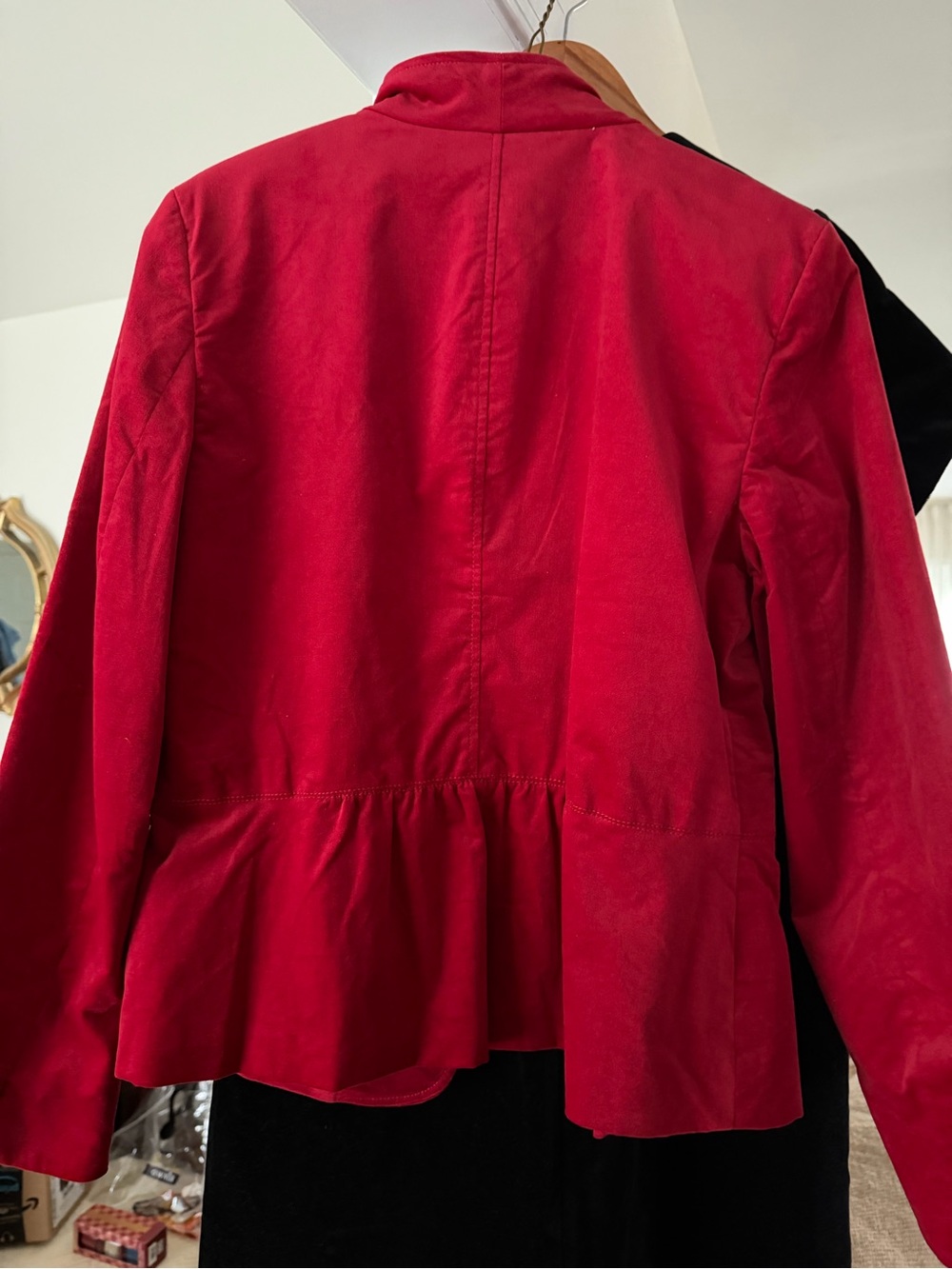 Talbots Red Suede Button-Front Jacket - Picture 4 of 4